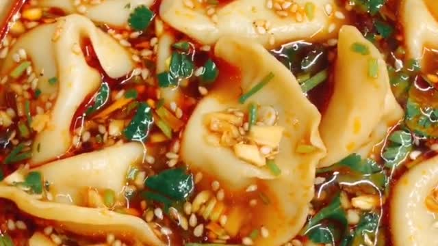 Chinese delicious sour dumplings in three minutes