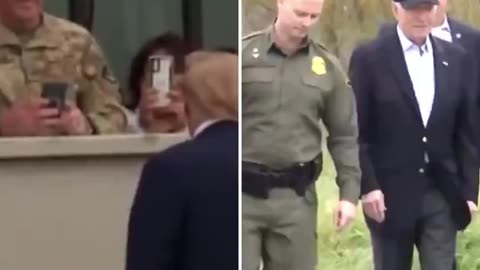 Helluva side-by-side comparing Trump and Biden's border visit today