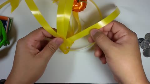 DIY - Orange made of ribbons (LOOKNAM RIBBON ART)