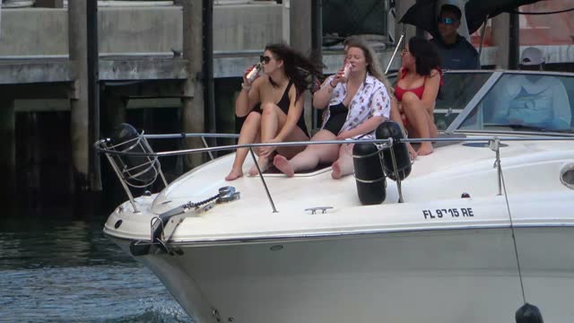 Ladies in Miami Just want to have fun in Bikini on Boats Yachts