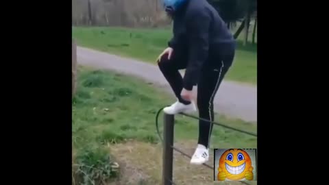 funny man jumps