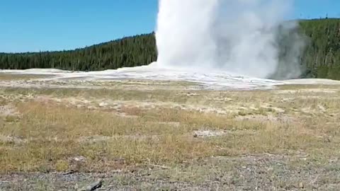 Gyeser eruption. Natural anomaly.