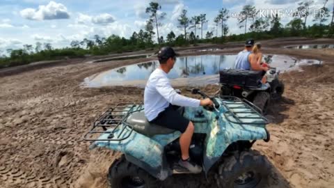 Girls Offroad ATVs and Sink Them - Explosive Ending