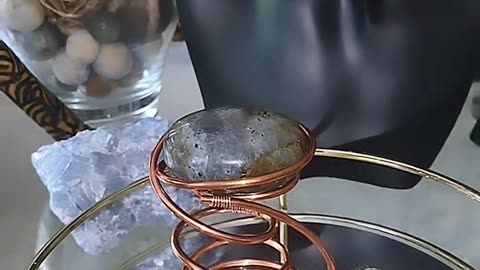 Labradorite with Copper Stand