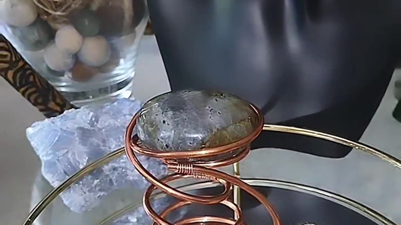 Labradorite with Copper Stand