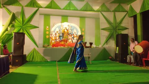 Dance in front of Goddess Durga