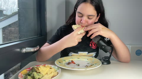 ASMR Bean Wrap Mukbang with Nachos