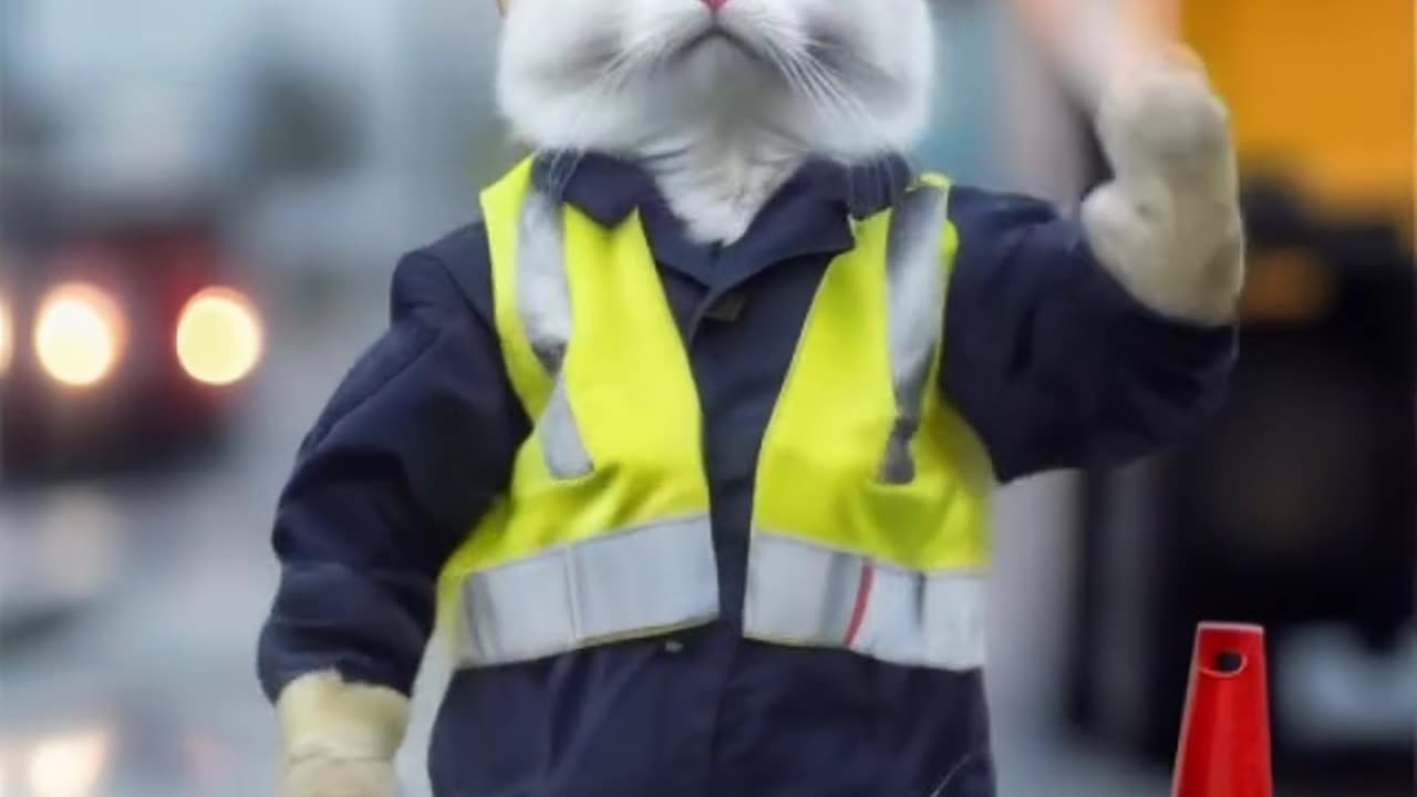 Cute police cat | cat is traffic police officer