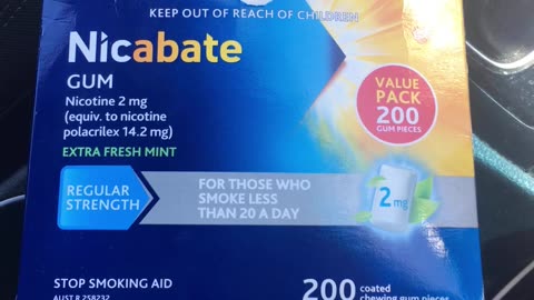 Nicabate Australia 2mg Gum 200 Pieces Oct - Dec 2021