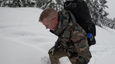 Dugout Shelter Under 10ft (3m) of Snow - Solo Camping in Survival Shelter During Snow Storm