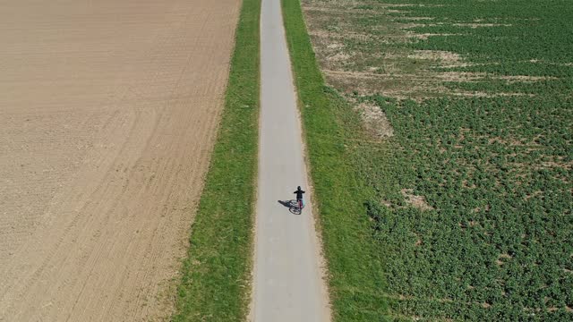 Bike trail between fields