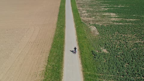 Bike trail between fields