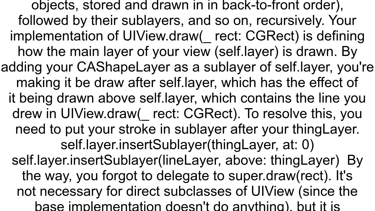 drawrect core graphics on top of a layer