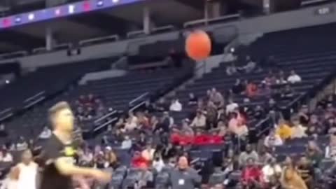 High school basketball super strong hang in the air