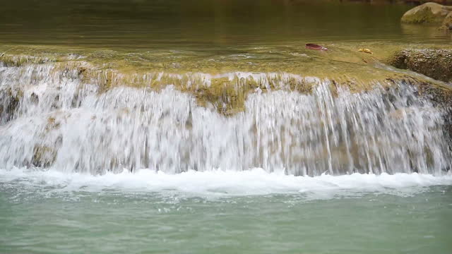 Waterfall With Stone Steps