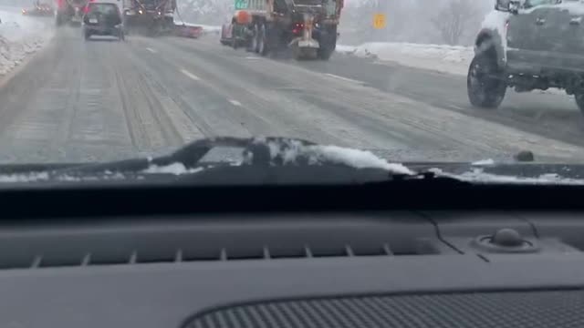 Discourteous Driver Cuts Off Plows