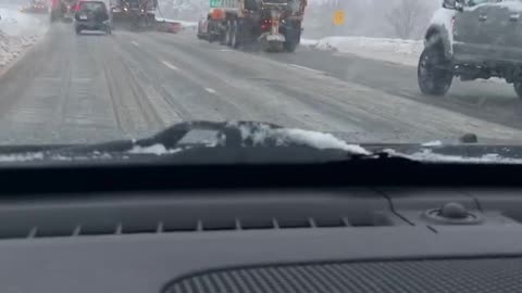 Discourteous Driver Cuts Off Plows