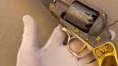 Space cowboy pistol is crafted from pure meteorite and gold, firearm taking three years to complete