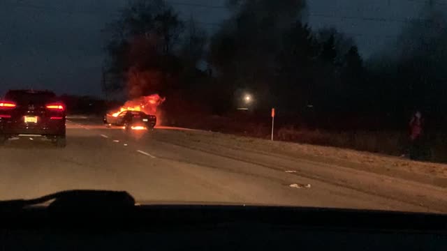 Driving By a Burning Vehicle