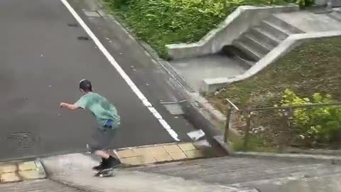 skateboard on the road