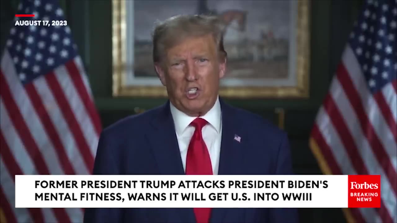 Trump Claims That Biden Will Lead U.S Into World War 3 is a 'mental catastrophe