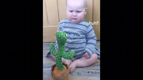 Baby with cactus 🌵