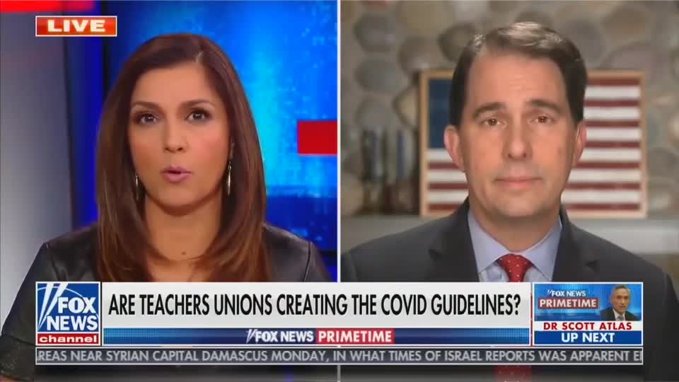 Fighting The Teachers Union Bosses to repopen schools- Scott Walker