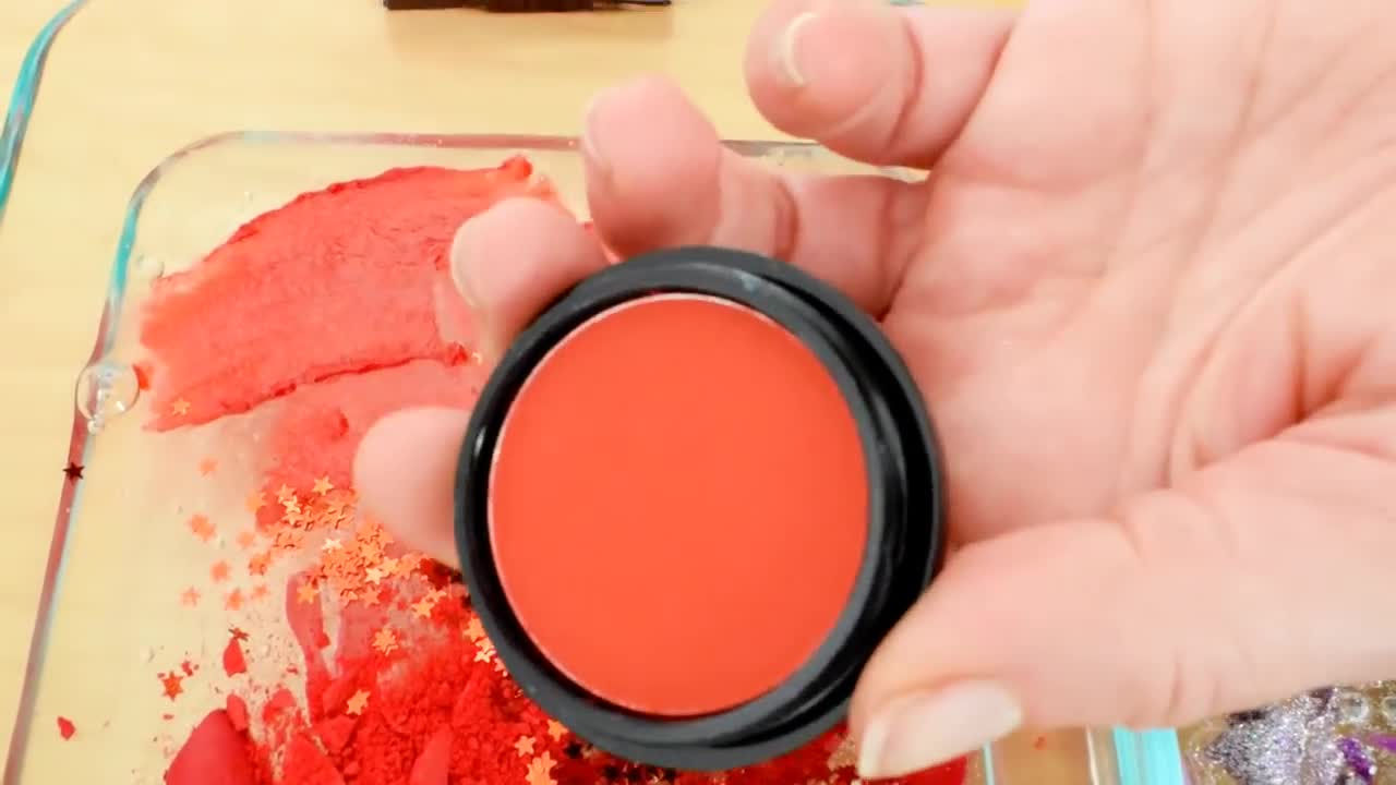 Purple vs Red - Mixing Makeup Eyeshadow Into Slime! Special Series 85 Satisfying