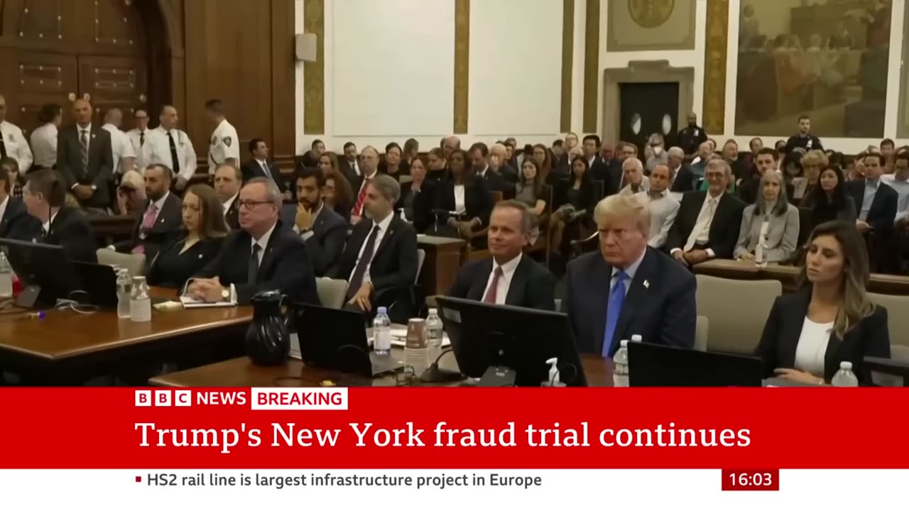 Donald Trump in court for second day of civil fraud tria