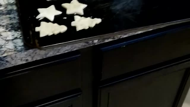 Making Christmas cookies