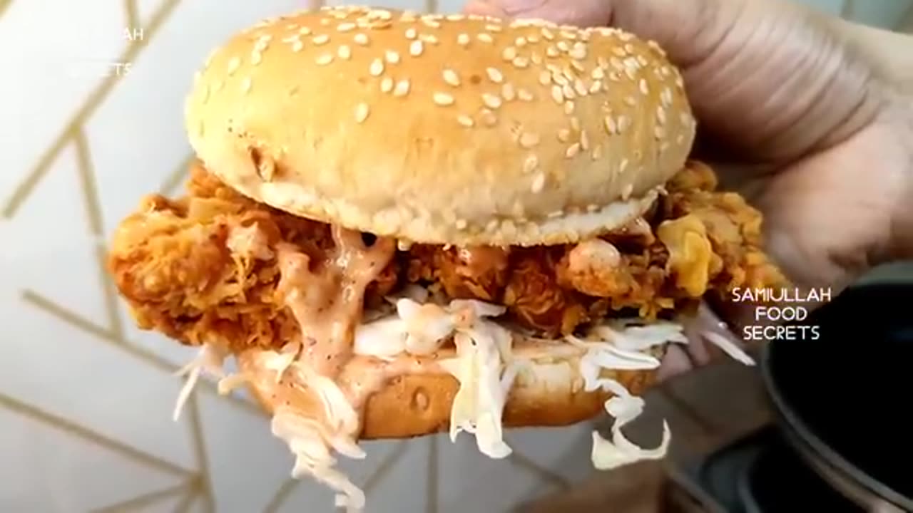 Kfc style zinger burger home made recipe