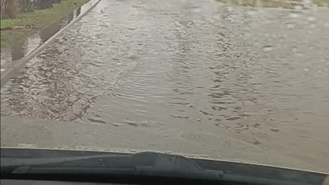 Driving through the Brownsville texas flood water's