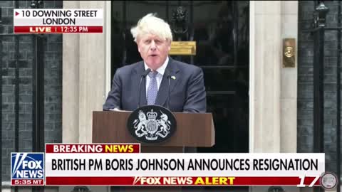 Boris Johnson announces his resignation.