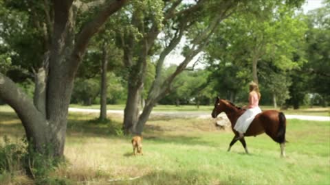 girl riding her horse