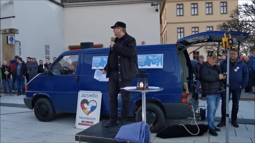 Rede Veranstalter, EDGAR SCHUMANN - 62. MAHNWACHE - BAUTZEN, Kornmarkt, 11 04 2022