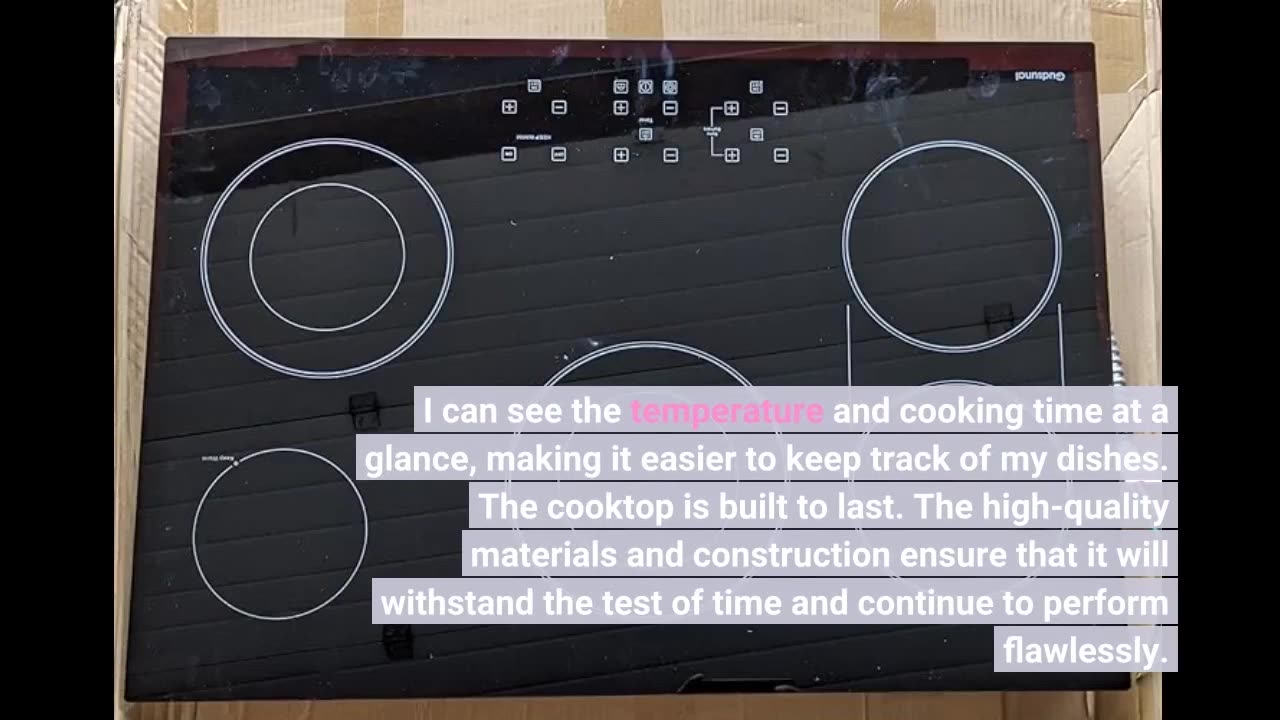 Gudsunal 30 Inch Electric Cooktop 5 Burners, ETL & FCC Certificated, Sync Elements,Keep Warm Setting