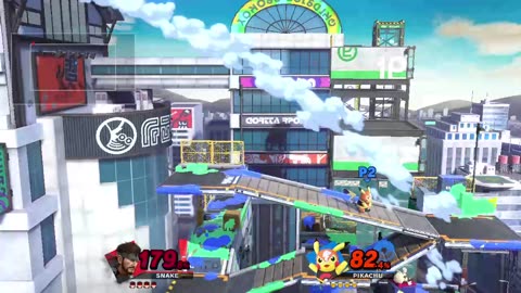 Snake vs Pikachu on Moray Towers (Super Smash Bros Ultimate)