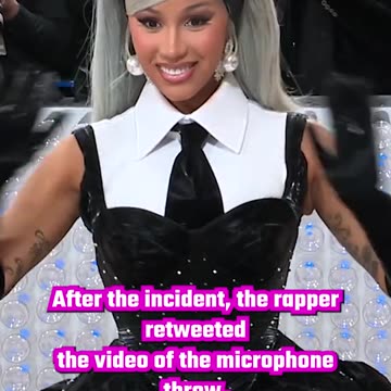 Cardi B Throws Microphone At Fan After They Tossed A Drink Towards