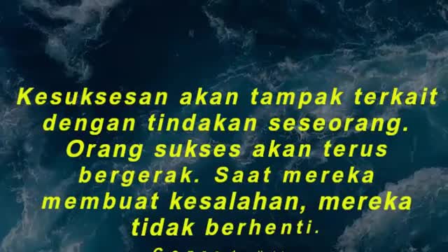 Kesuksesan akan tampak terkait dengan tindakan seseorang. Orang sukses akan