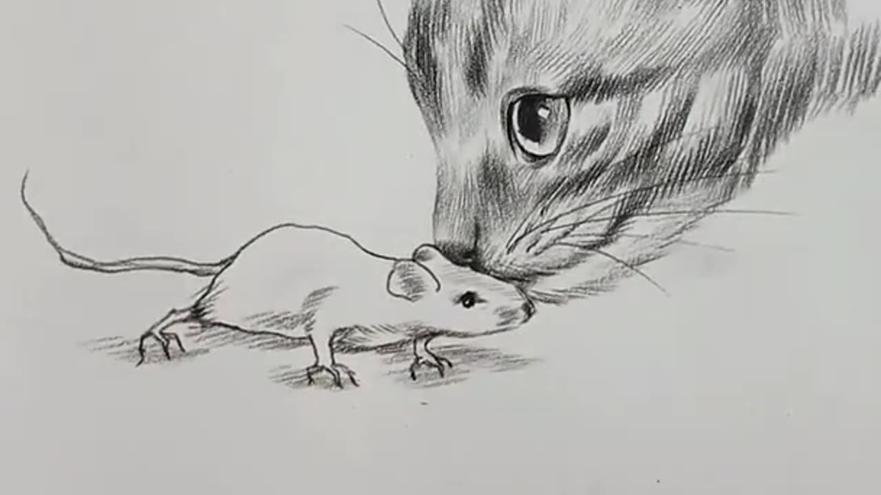 Amazing Pencil Drawing 3D Art Satisfying Drawing Videos about Cat and Mouse