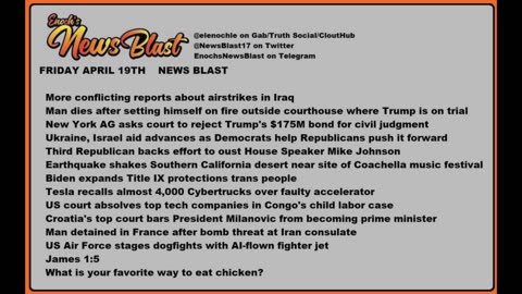 Friday, April 19, 2024 News Blast