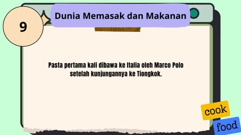 Fakta unik dan menarik makanan dan masakan part3