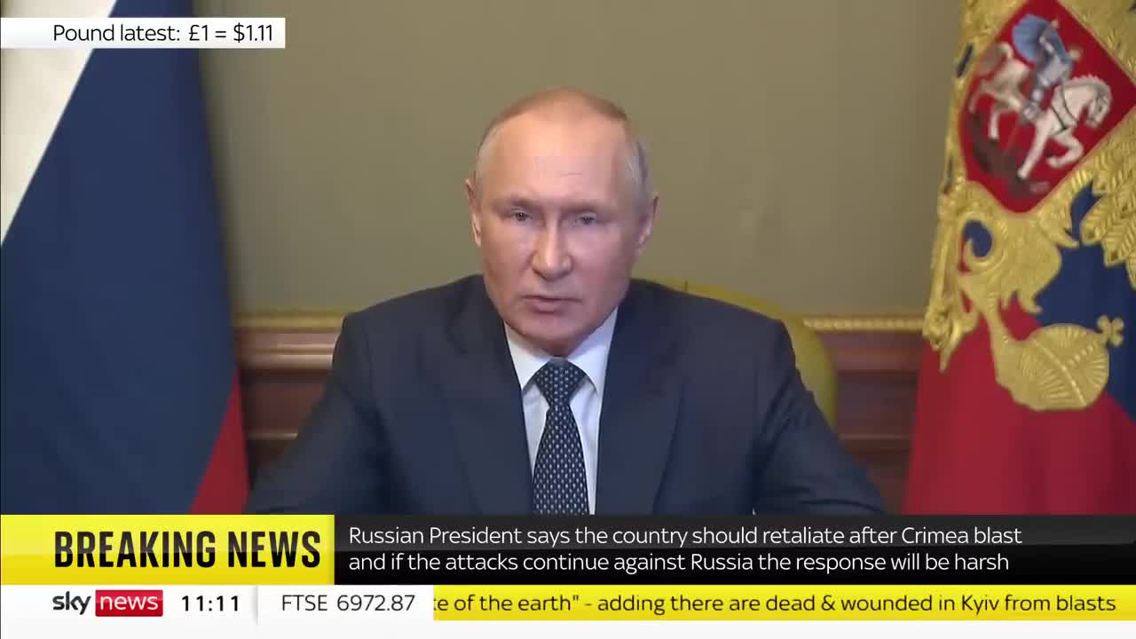 Putin: 'Response will be harsh' if attacks continue against Russia