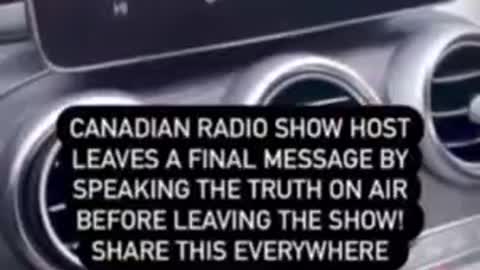 Canadian Radio Hero - Live resignation spitting truths