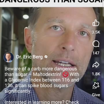 Maltodextrin is a Carb more Dangerous than Sugar