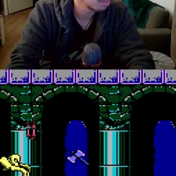 Castlevania III fighting an ugly boss