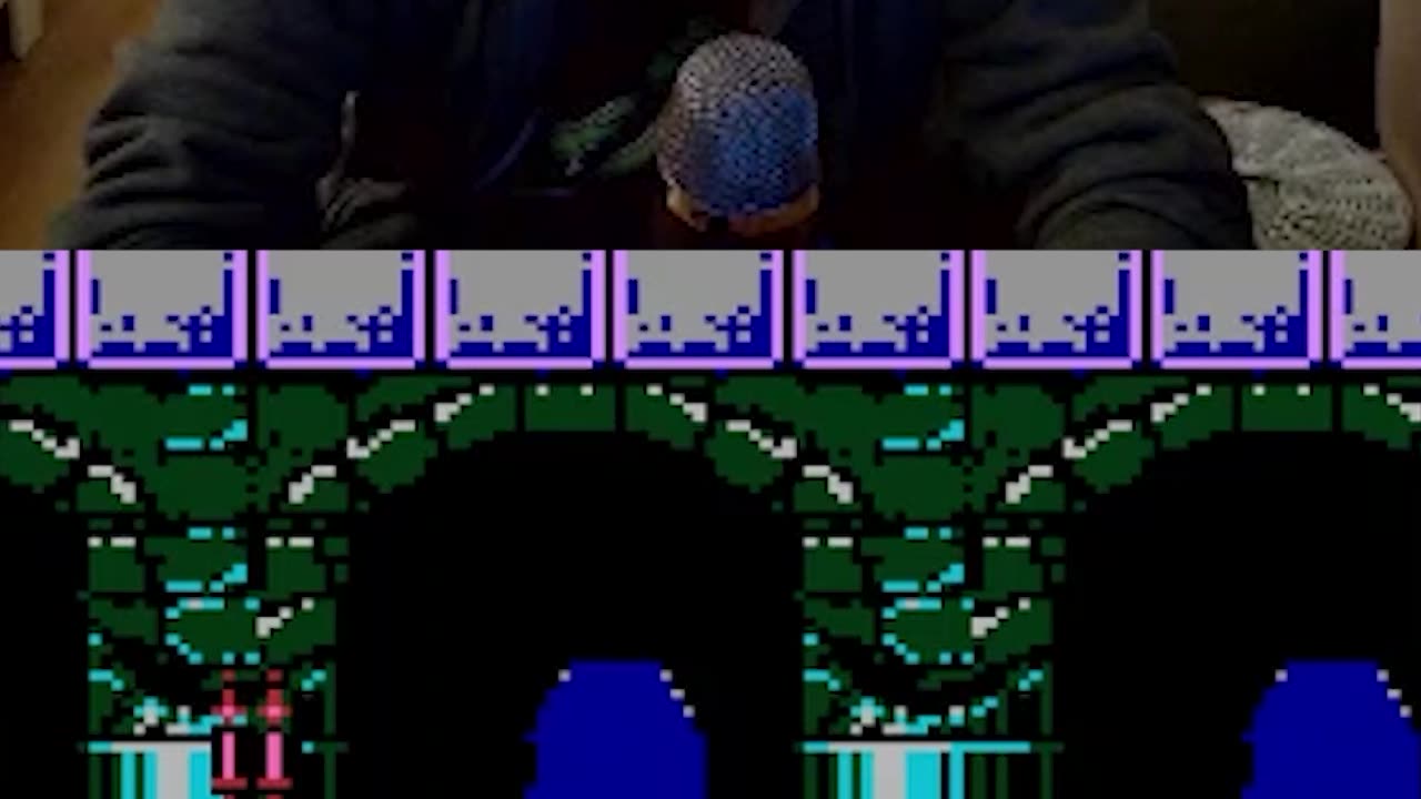 Castlevania III fighting an ugly boss
