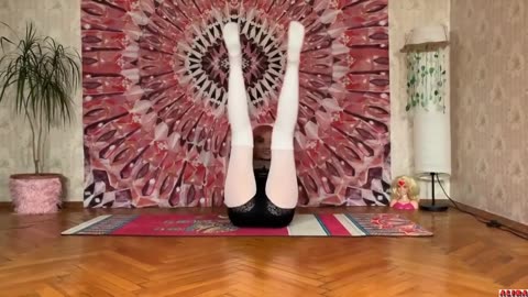 Erotic yoga-beauty body girl-relaxing