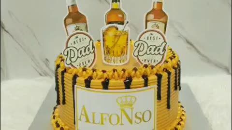Custom Best Dad Cake Decorated in Under a Minute!!!