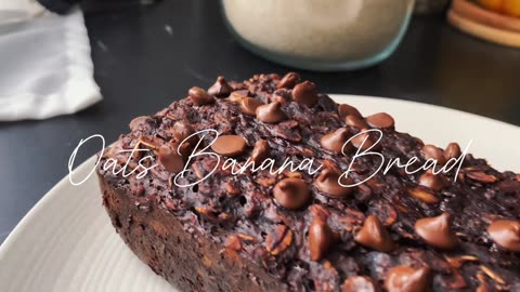 Healthy Chocolate — Banana Oats Bread Recipe — No flour No Dairy No Oil